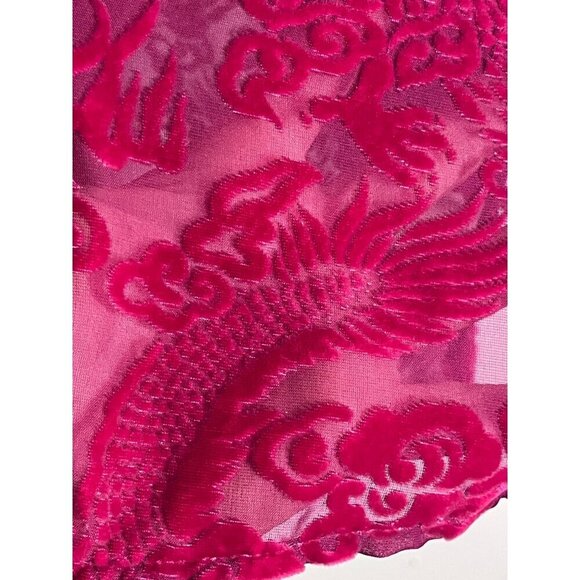 Diane Von Furstenberg Top Women M Pink Burnout Floral Mesh Vintage Preppy Silk - Picture 5 of 13